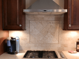 tiled design stove backsplash